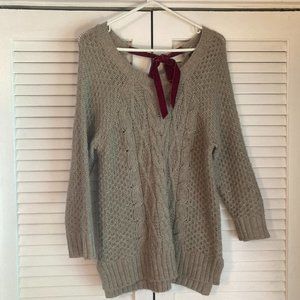 The Limited knit sweater with velvet bow back